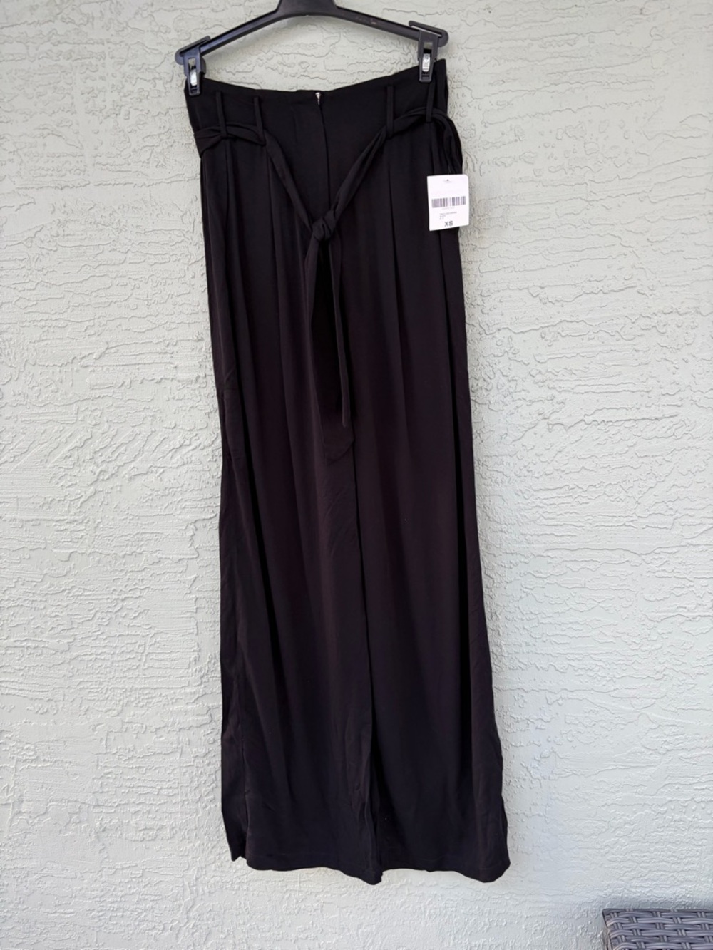 Forever 21 Contemporary Pants Womens XS Black Wide-Leg High Waist Self-Tie